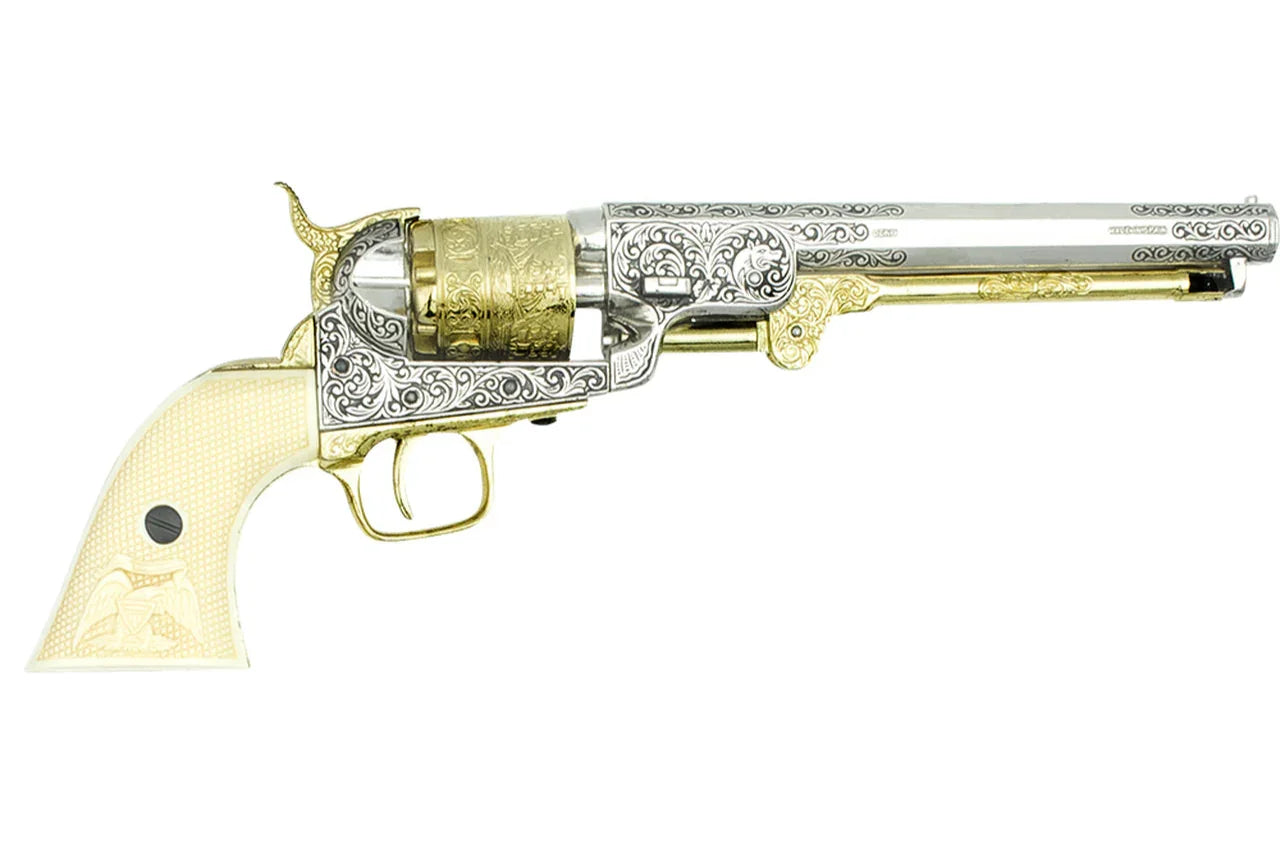 Civil War 1851 Navy Engraved Non-Firing Revolver 2-Tone