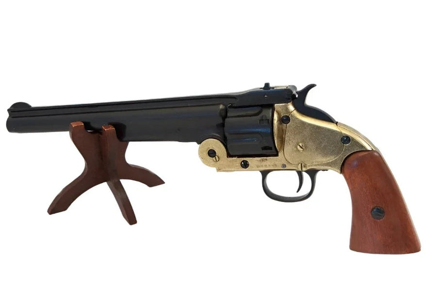 Denix 1869 Schofield Non-Firing Revolver with Brass Trim