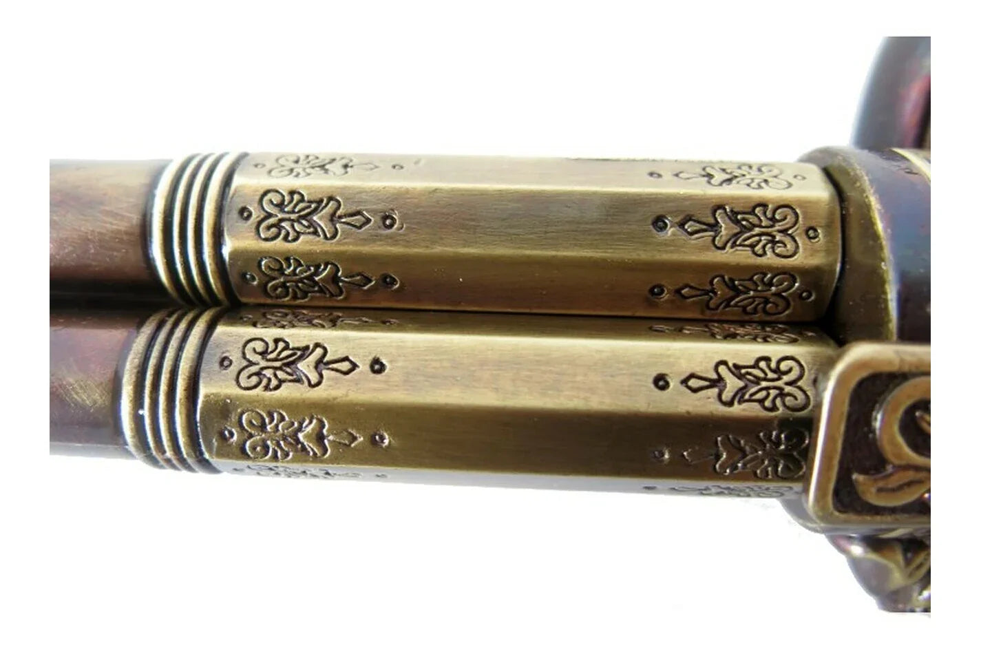 Denix 18th Century 3 Barrel Brass Non-Firing Flintlock Prop