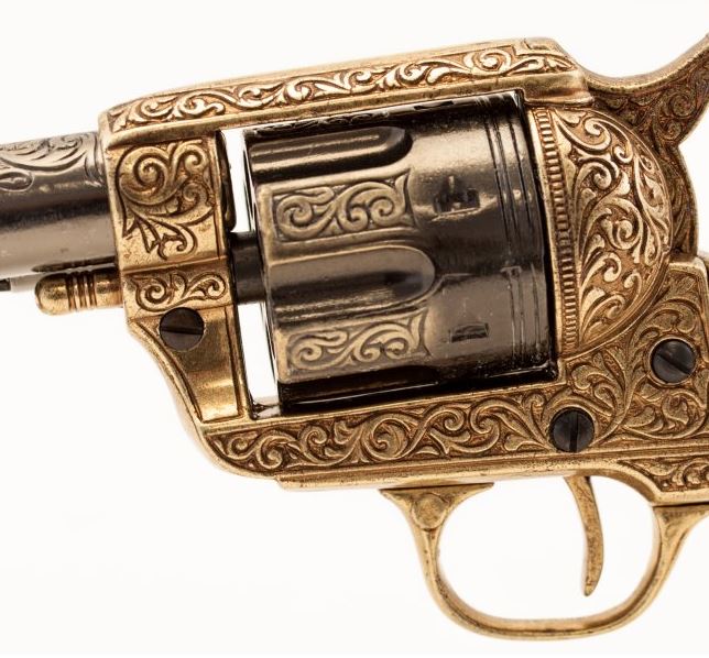 Denix Gold Engraved Non-Firing Revolver With Faux Ivory Grips - TCN VAULT