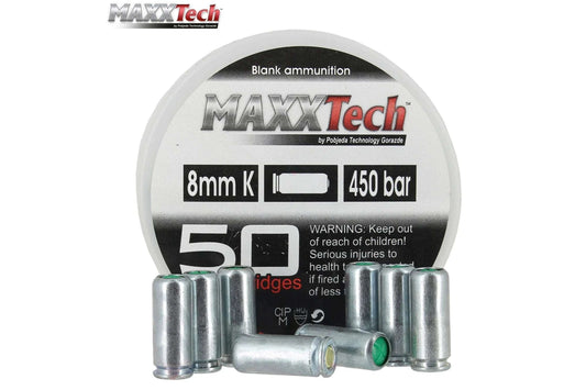 MaxxTech Cal. 8 MM Extra Loud Blank Gun Ammunition 50 Pack