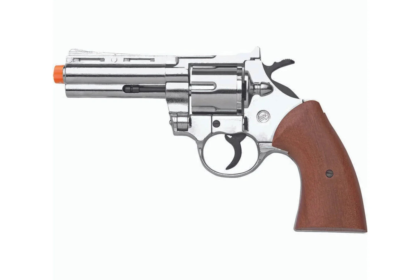 Bruni Magnum Front Firing Blank Revolver In Nickel