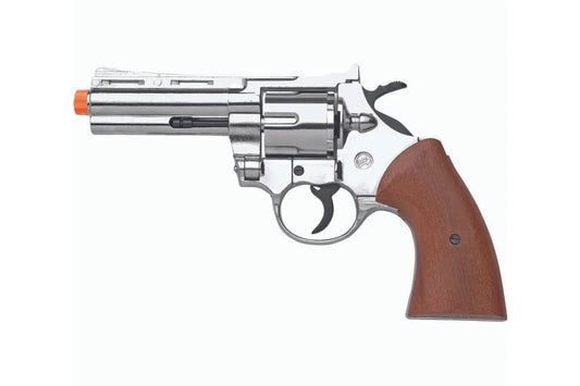 Bruni Magnum Front Firing Blank Revolver In Nickel