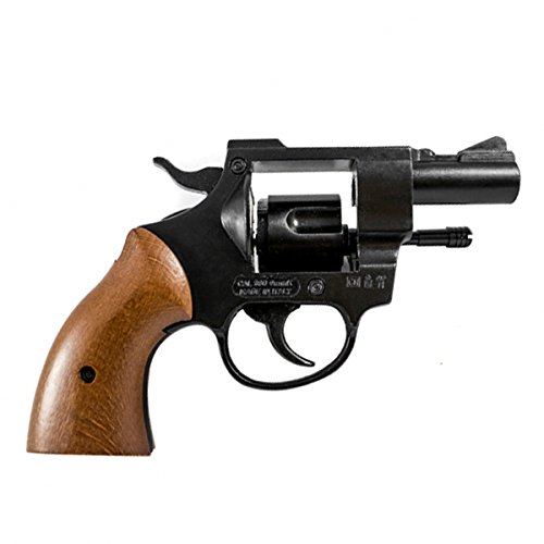 Bruni Detective Blank Firing Revolver In Black With Wood Grips - TCN VAULT
