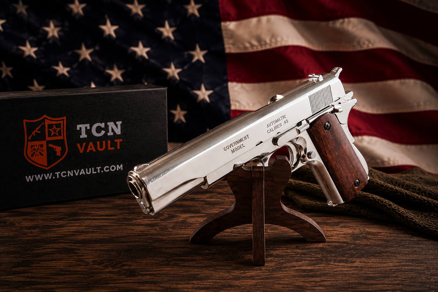 display of the 1911 non-firing replica gun