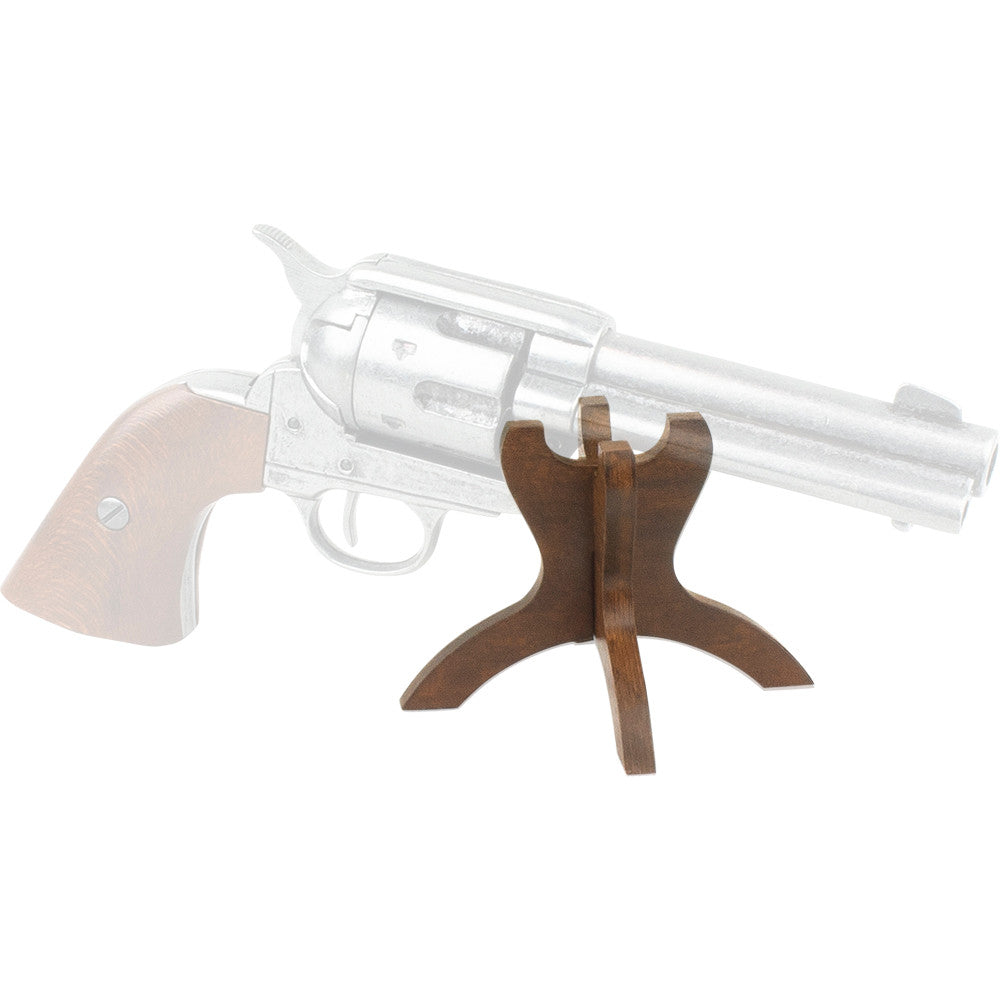 wooden gun display stand for revolvers or hand guns