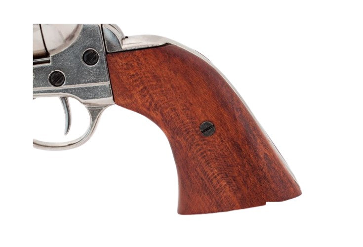 Denix SAA 1873 5.5 inch Barrel Non-Firing Revolver In Nickel - TCN VAULT