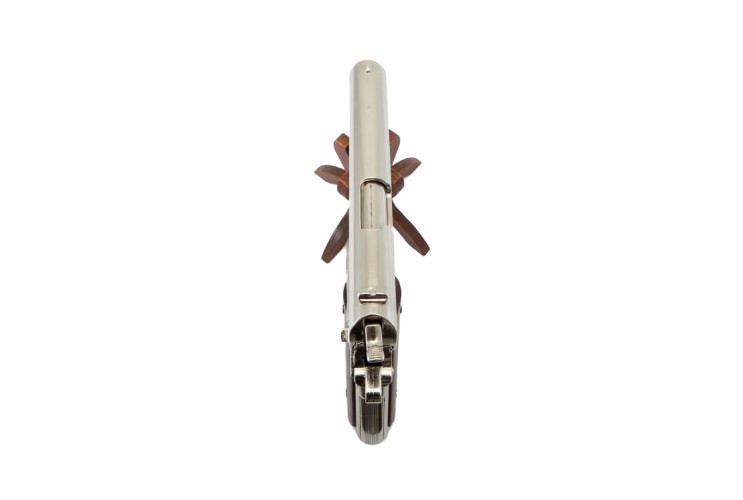 Denix 1911 Non-Firing Prop Gun in Nickel With Wood Grips - TCN VAULT
