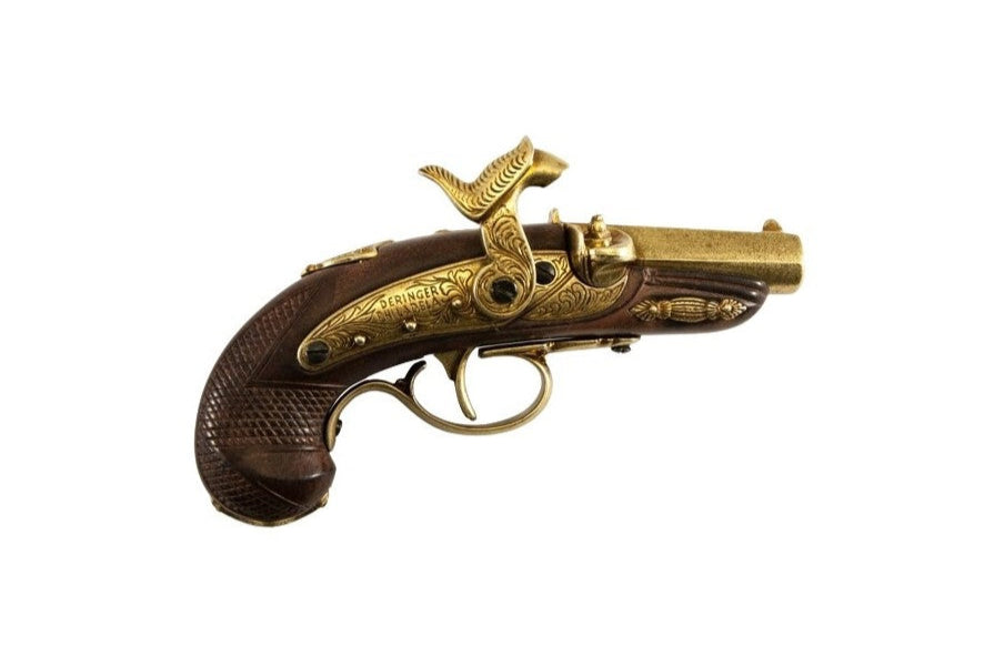 Denix Civil War Philadelphia Derringer Cap Firing Gun In Brass - TCN VAULT