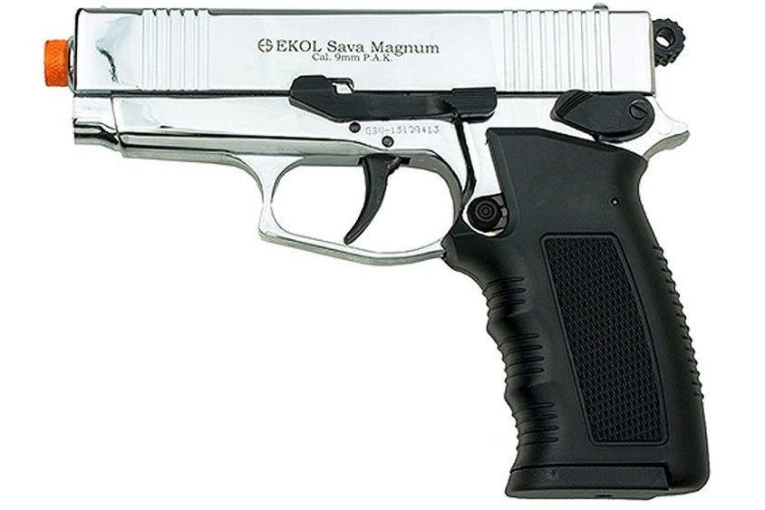 EKOL SAVA Magnum 9mm Semi-Auto Blank Gun in Chrome - TCN VAULT