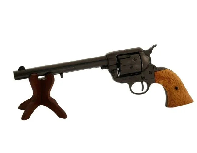 Denix Cavalry M1873 Black Finish Non-Firing Replica Revolver Wood Grain Grips