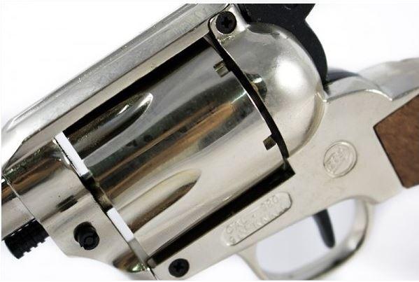 Bruni 1873 Fast Draw Blank Firing Revolver In Nickel