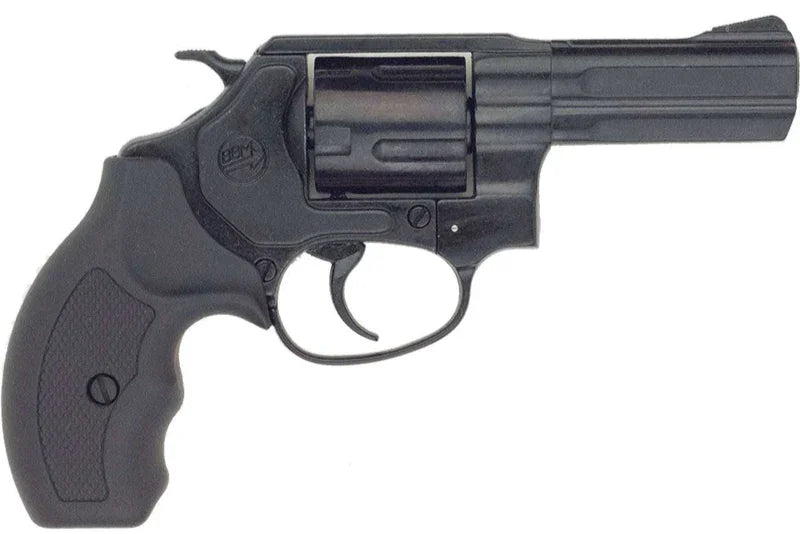 Bruni 380 3 inch Barrel Blank Firing Revolver in Black Finish