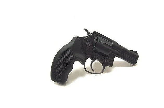 Bruni 380 3 inch Barrel Blank Firing Revolver in Black Finish