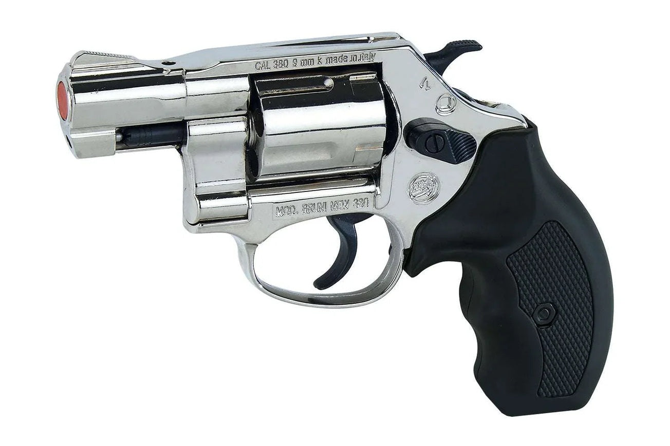 Bruni 380 Special Blank Firing Revolver in Nickel Finish