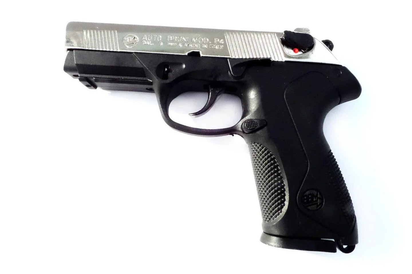 Bruni 9mm P4 Storm Blank Firing Gun in Nickel