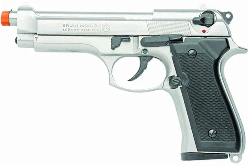 Bruni Beretta M92 Semi-Auto 9mm Blank Gun in Nickel Finish