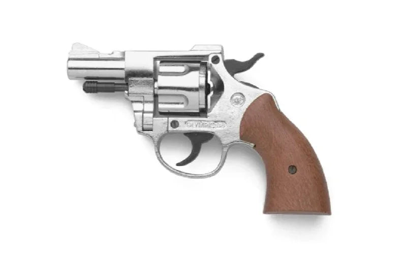 Bruni Detective 9mm Blank Firing Revolver in Nickel