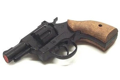 Bruni Detective Blank Firing Revolver In Black With Wood Grips