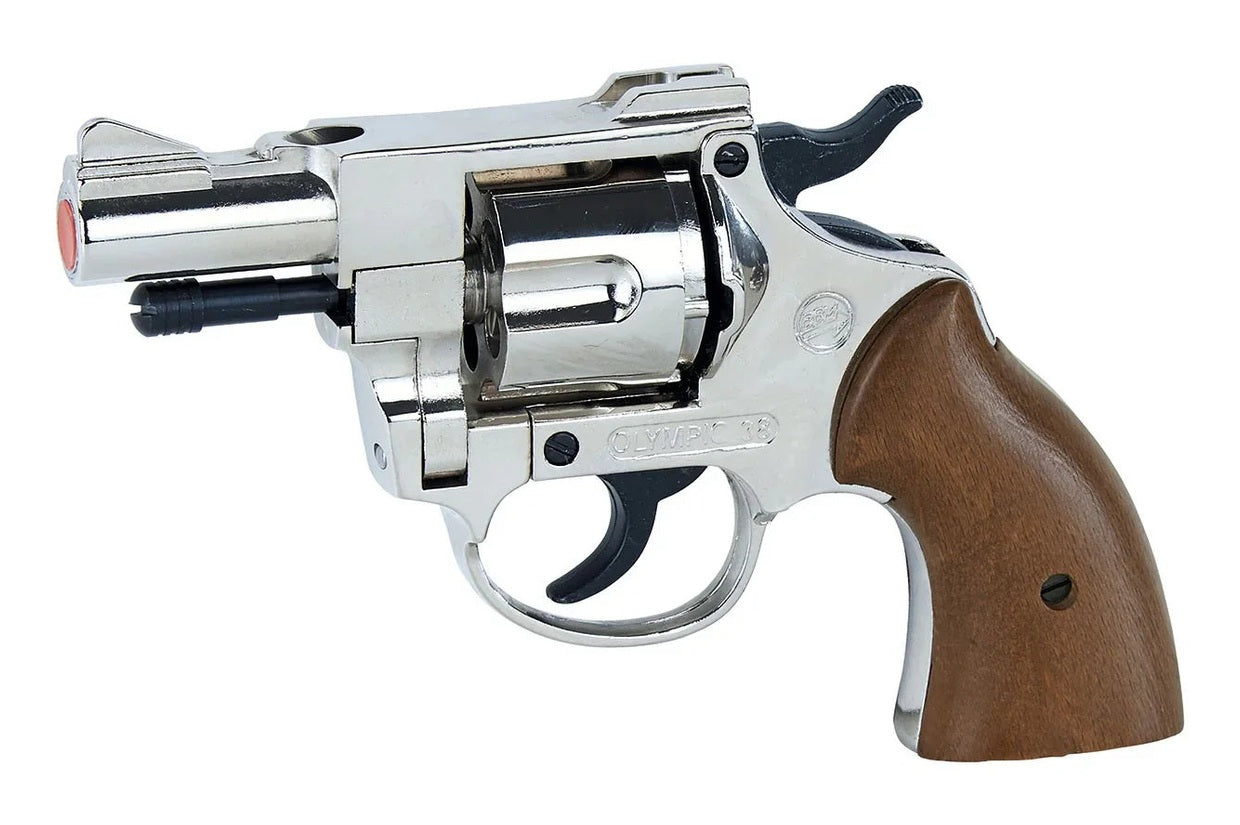 Bruni Detective 9mm Blank Firing Revolver in Nickel