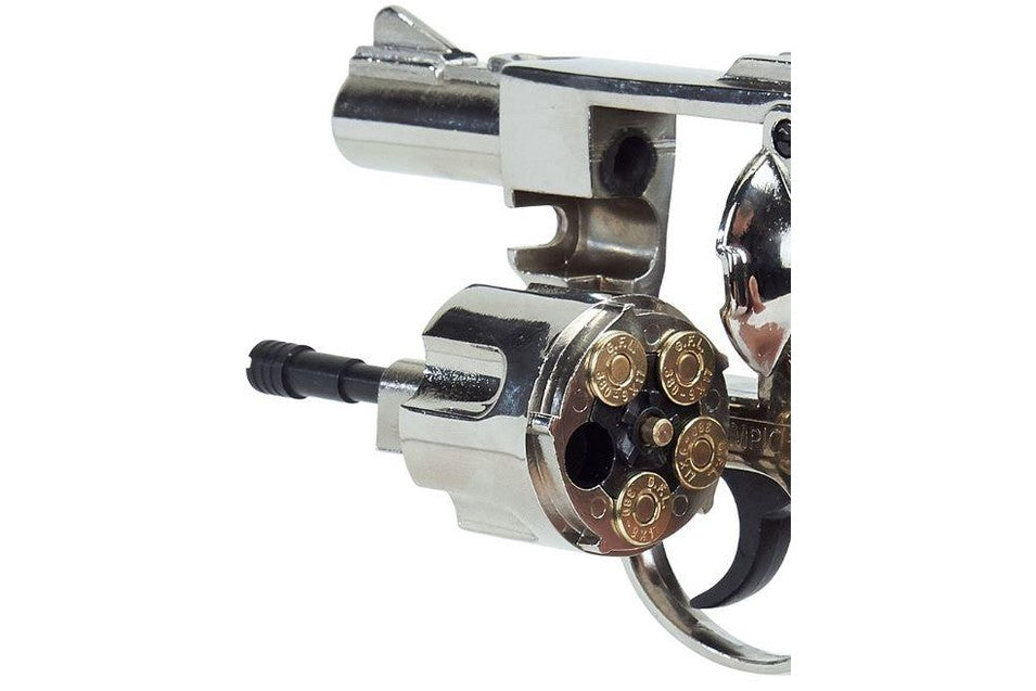 Bruni Detective 9mm Blank Firing Revolver in Nickel