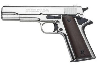 Bruni M1911 Automatic 8mm Top Firing Blank Gun in Nickel