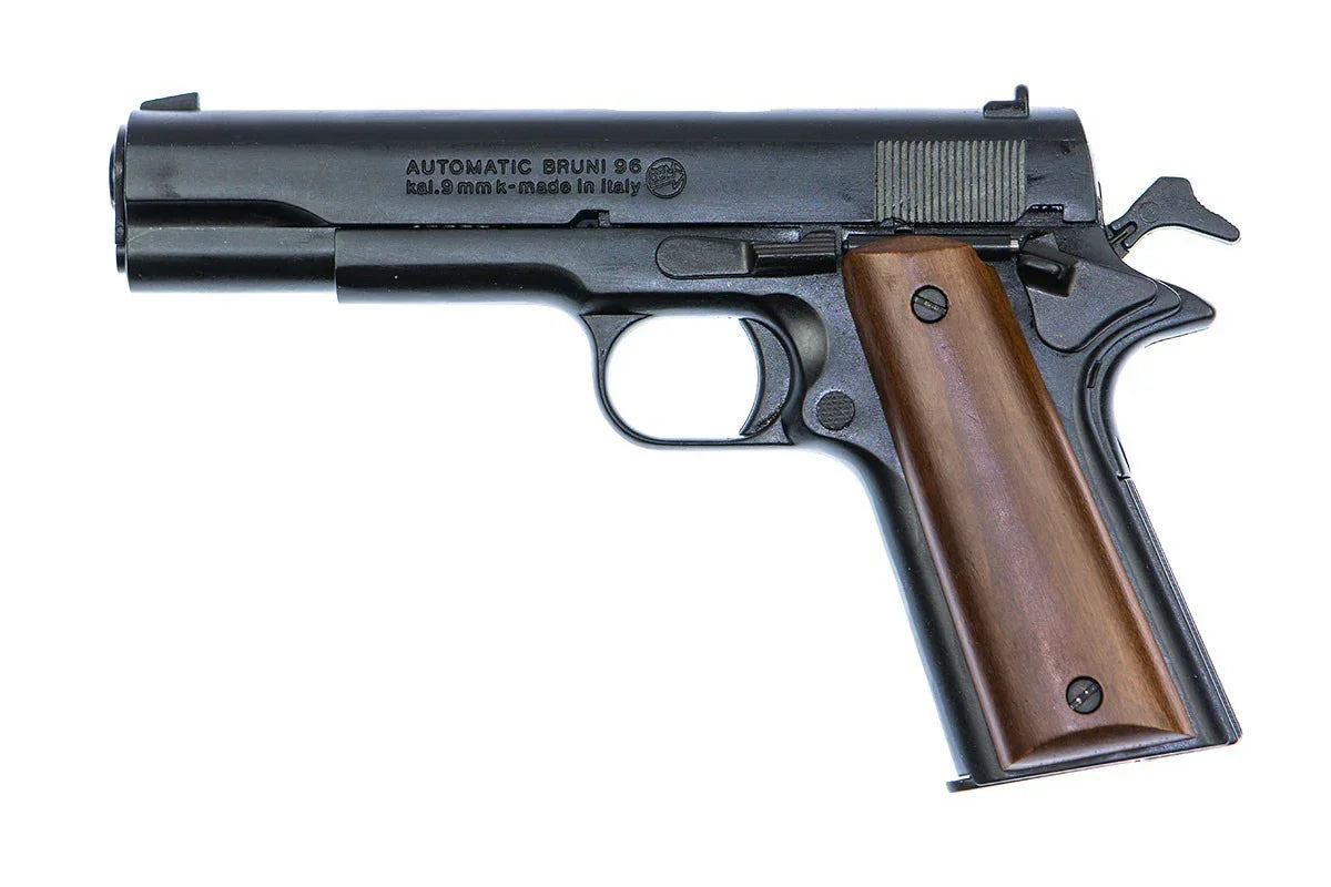 Bruni M1911 Automatic Top Firing Blank Gun in Black