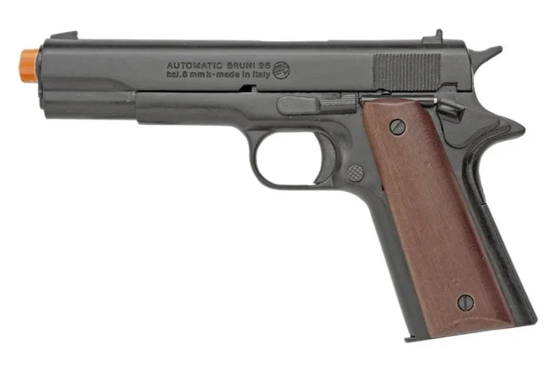Bruni M1911 8mm Front Firing Blank Gun in Black Finish
