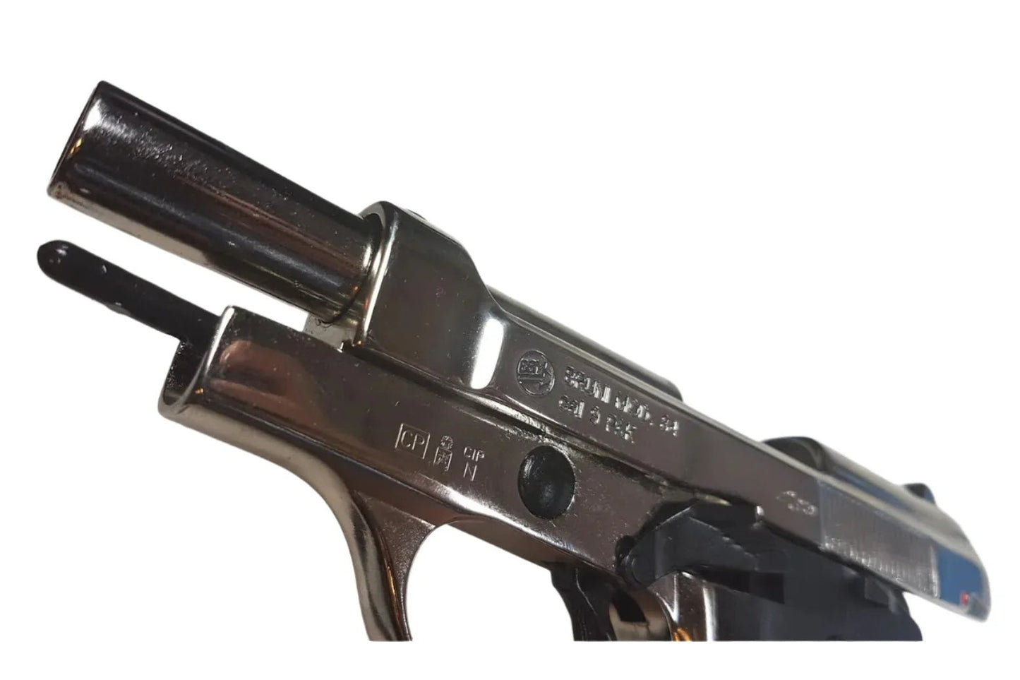 Bruni M84 Semi Auto Top Firing Blank Gun in Nickel