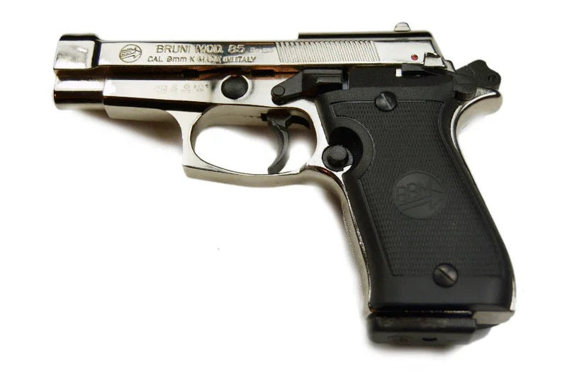 Bruni M84 Semi Auto Top Firing Blank Gun in Nickel