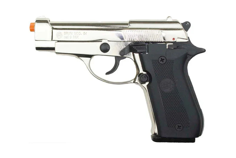 Bruni M84 Semi-Auto Front Firing Blank Gun in Nickel