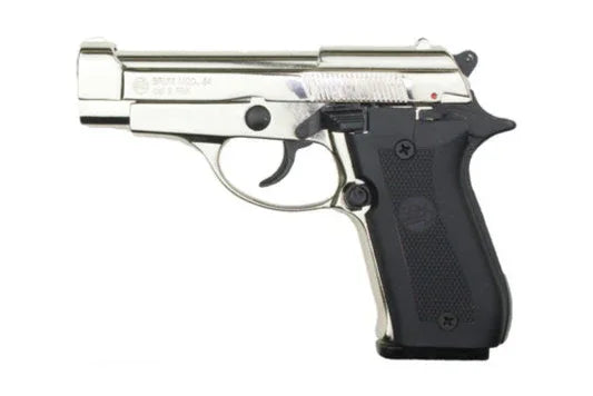 Bruni M84 Semi Auto Top Firing Blank Gun in Nickel