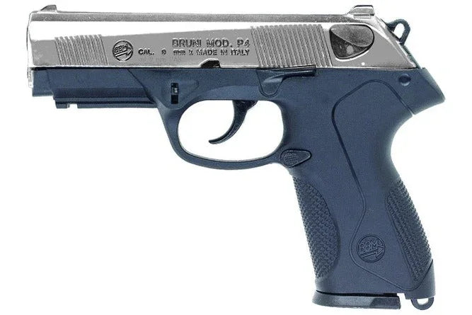 Bruni 9mm P4 Storm Blank Firing Gun in Nickel