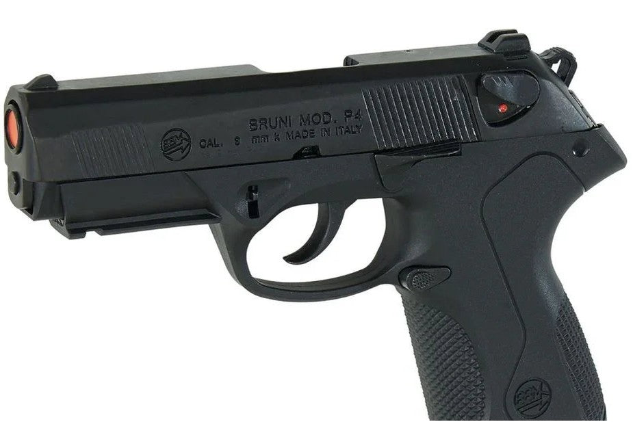 Bruni P4 Storm 9mm Semi-Auto Top Firing Blank Gun in Black