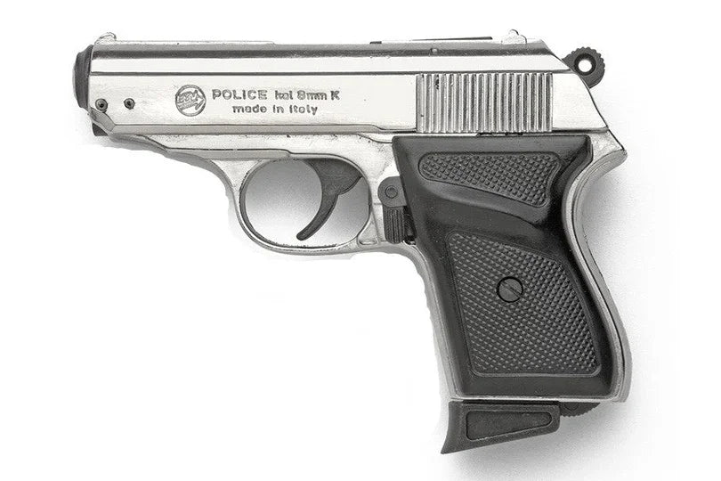 Bruni Police 8mm Top Firing Blank Gun in Nickel Finish