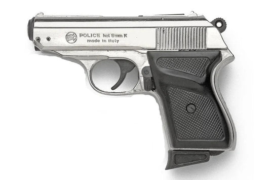 Bruni Police 8mm Top Firing Blank Gun in Nickel Finish