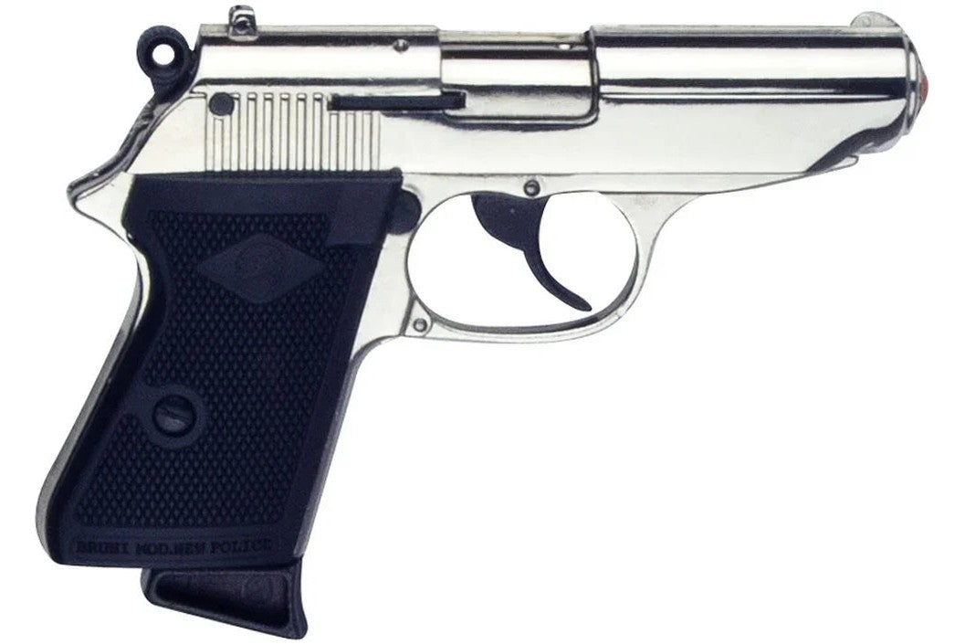 Bruni Police 8mm Top Firing Blank Gun in Nickel Finish