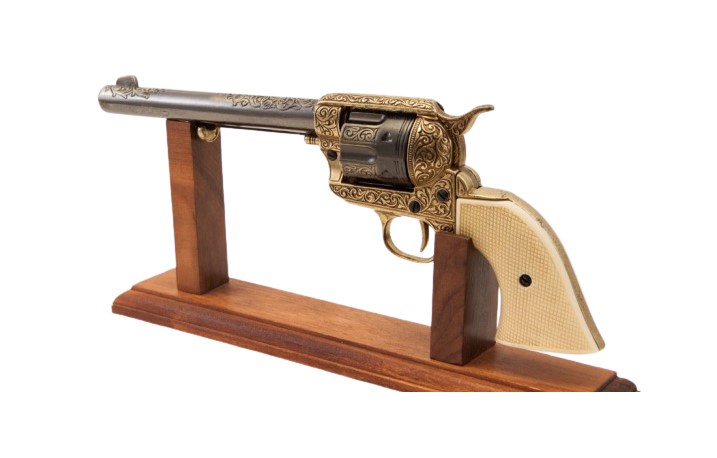Denix Gold Engraved Non-Firing Revolver With Faux Ivory Grips - TCN VAULT