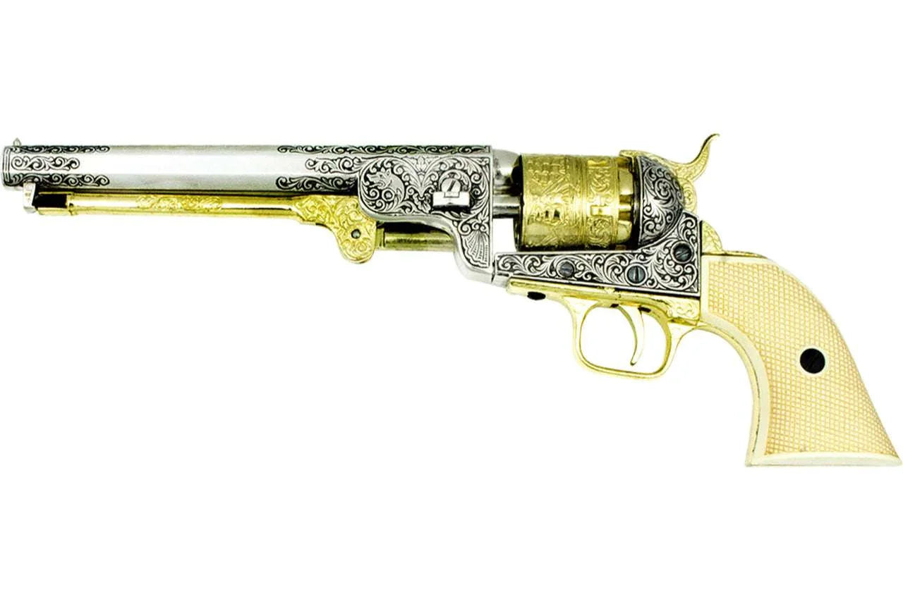 Civil War 1851 Navy Engraved Non-Firing Revolver 2-Tone
