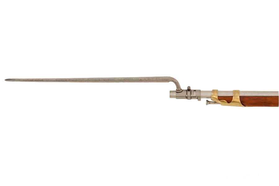 Colonial Charleville musket replica with bayonet for collectors and historical weapon display