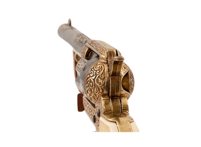 Denix Gold Engraved Non-Firing Revolver With Faux Ivory Grips - TCN VAULT