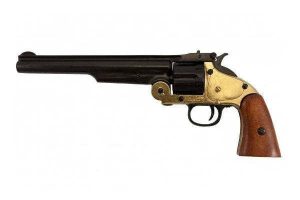 Denix 1869 Schofield Non-Firing Revolver with Brass Trim