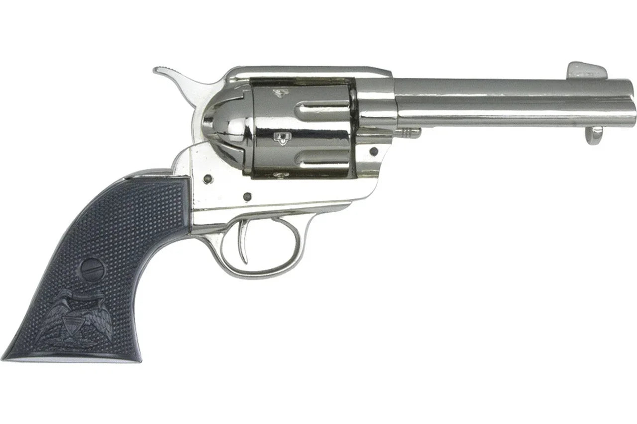 Denix 1873 SAA Fast Draw Non-Firing Revolver In Nickel