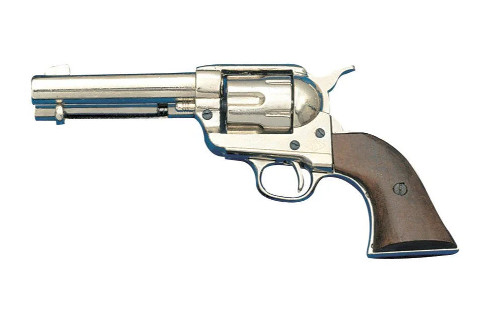 Denix 1873 SAA Peacemaker Non-Firing Revolver in Nickel