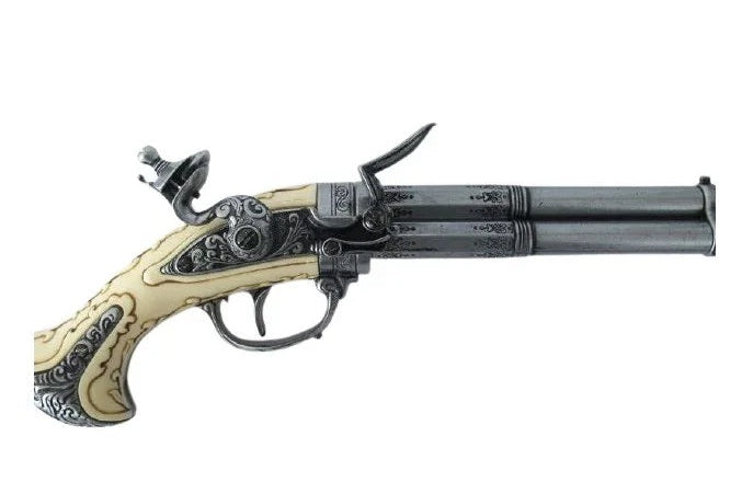 Denix 18th Century 3 Barrel Non-Firing Flintlock Gray