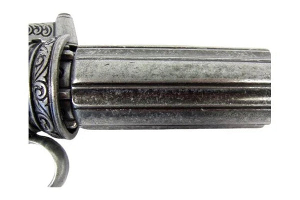 Denix 1840 6 Barrel Pepper-Box Non Firing Revolver in Grey