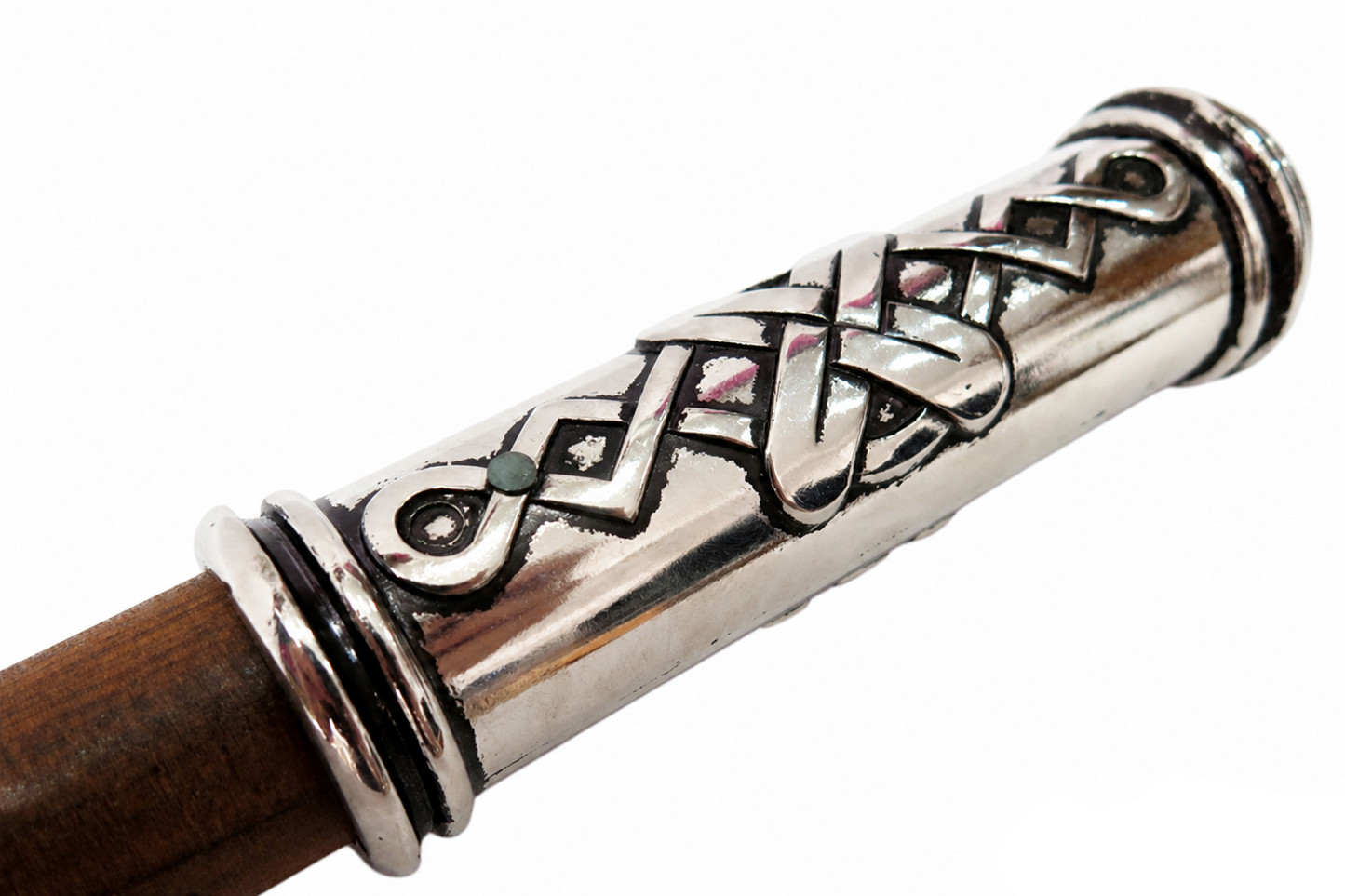 Denix 6602 German battle axe decorative metal handle end detail