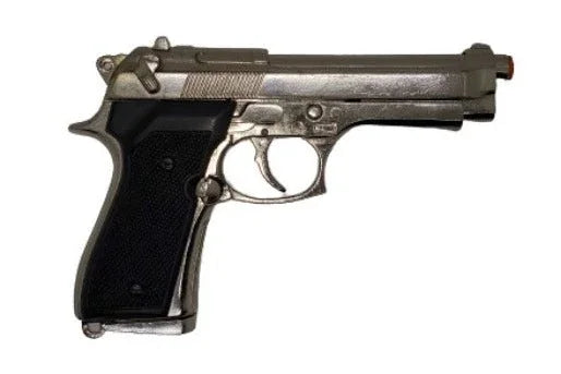 Denix Beretta M92 Non-Firing Movie Prop Gun in Nickel