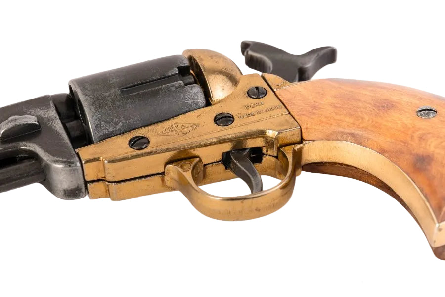 Wood stock detail of Denix Civil War Griswold & Gunnison replica showcasing period correct craftsmanship