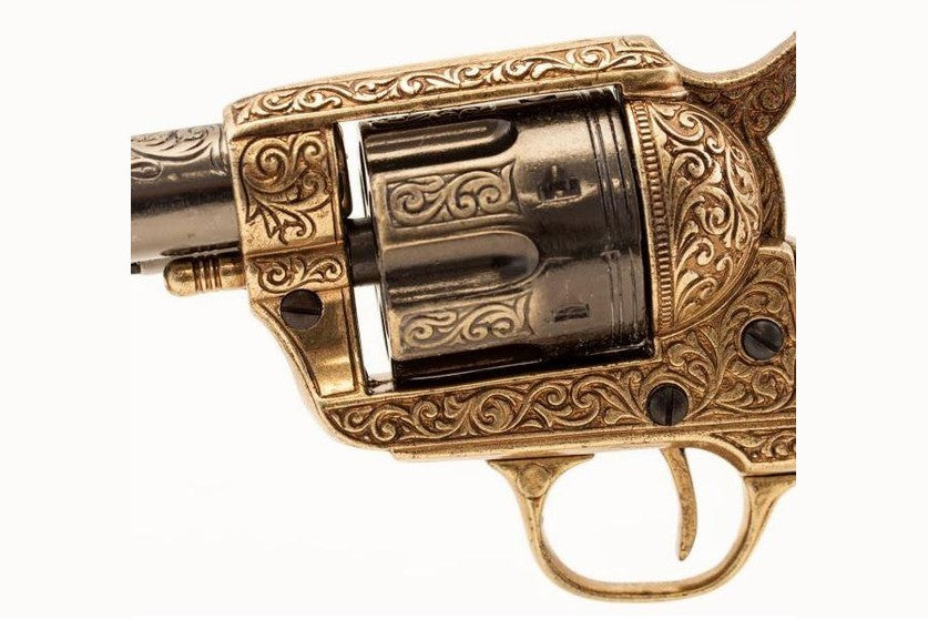 Denix Gold Engraved Non-Firing Revolver With Faux Ivory Grips